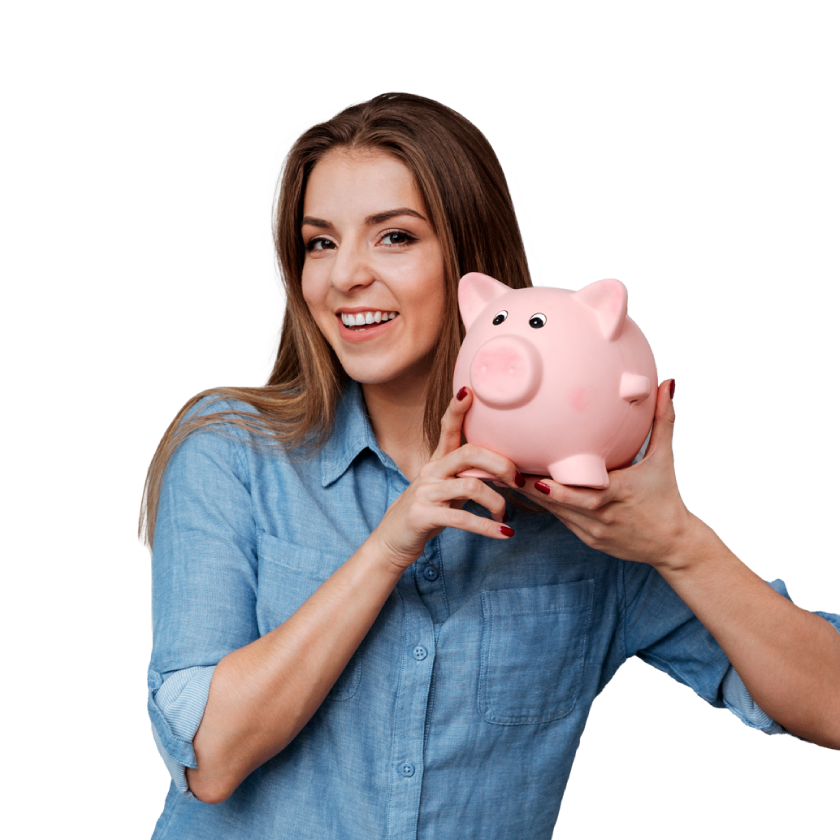 Persona sonriendo haciendo gesto de llamada