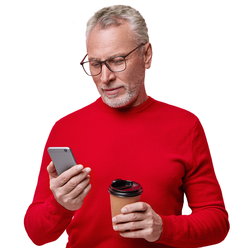 Persona sonriendo haciendo gesto de llamada