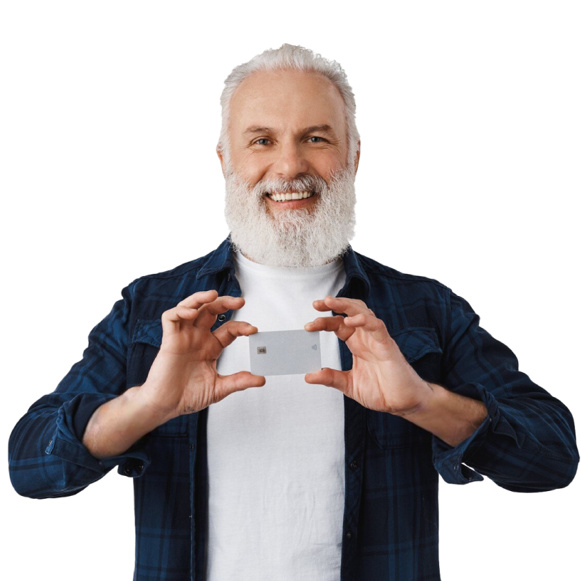 Persona sonriendo haciendo gesto de llamada